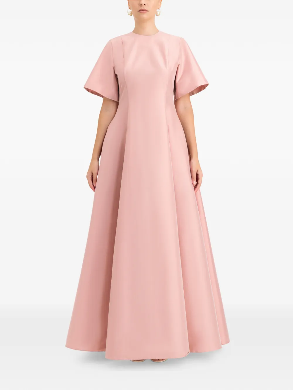 Bernadette Madeline flared maxi-jurk met korte mouwen Roze