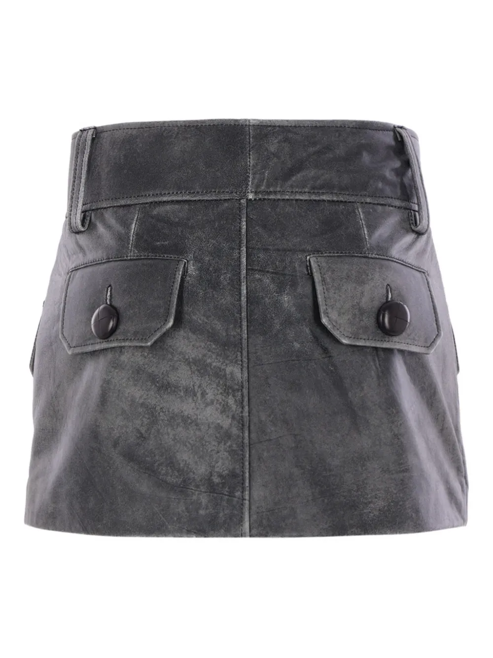 Vaquera Pocket Button Mini Skirt In Gray