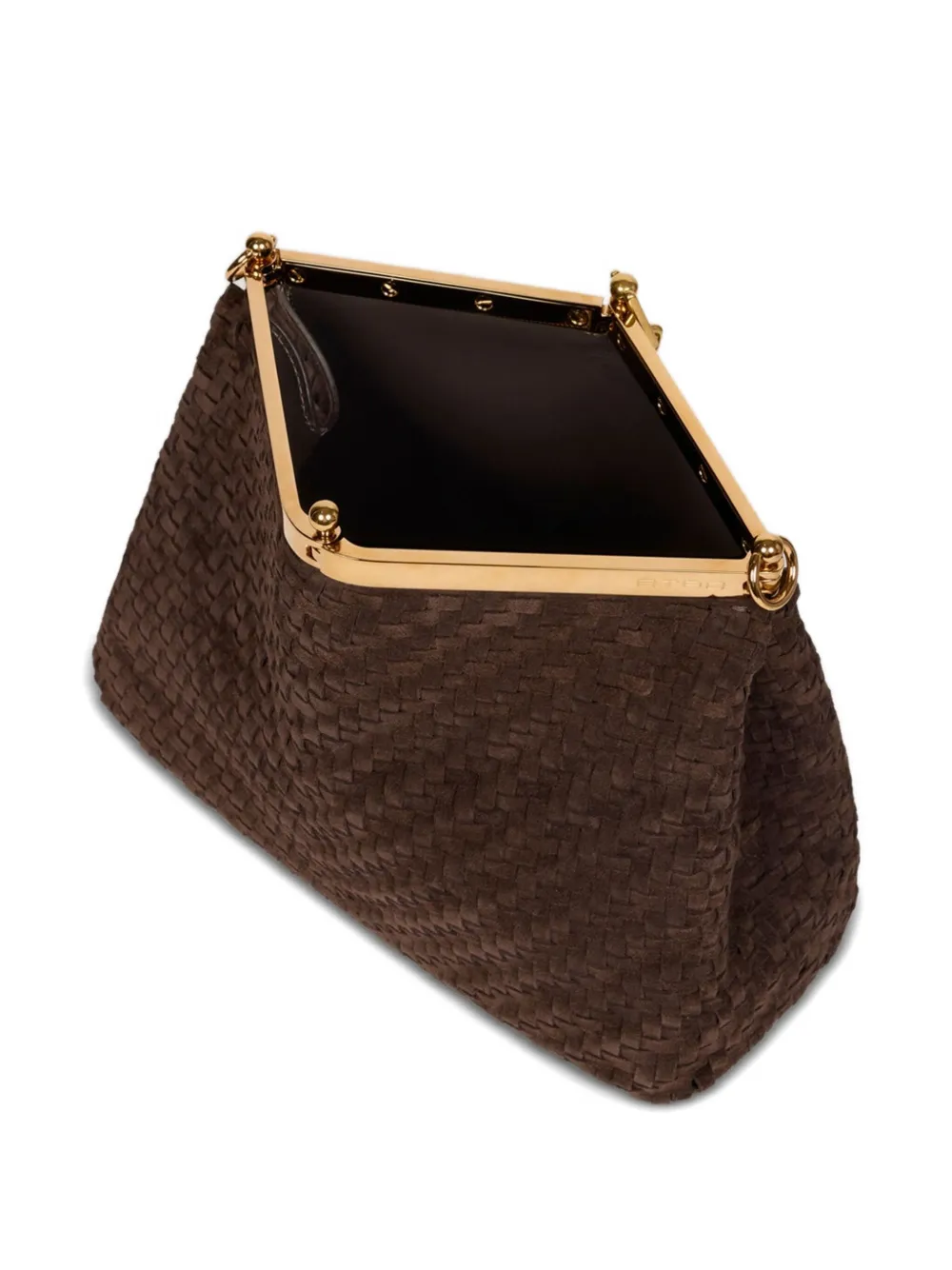 ETRO Medium Vela suède schoudertas Bruin