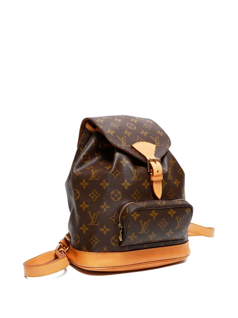 Pre-owned Louis Vuitton 2001 Montsouris Mm Monogram Backpack In Brown