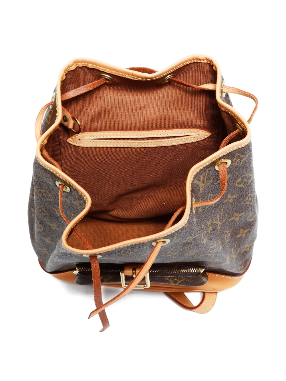 Pre-owned Louis Vuitton 2001 Montsouris Mm Monogram Backpack In Brown