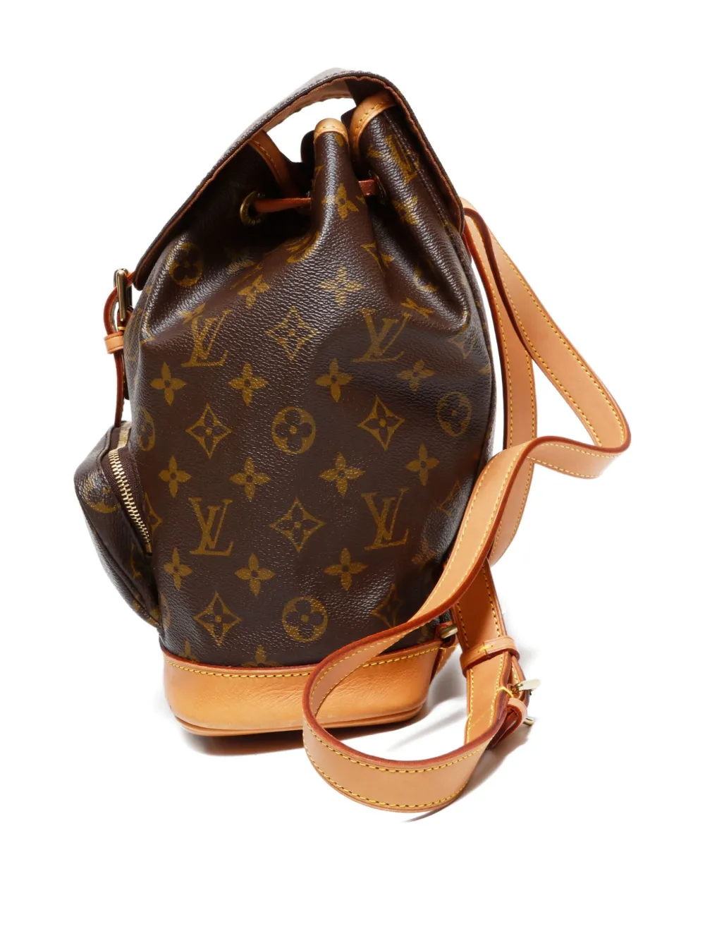 Pre-owned Louis Vuitton 2001 Montsouris Mm Monogram Backpack In Brown