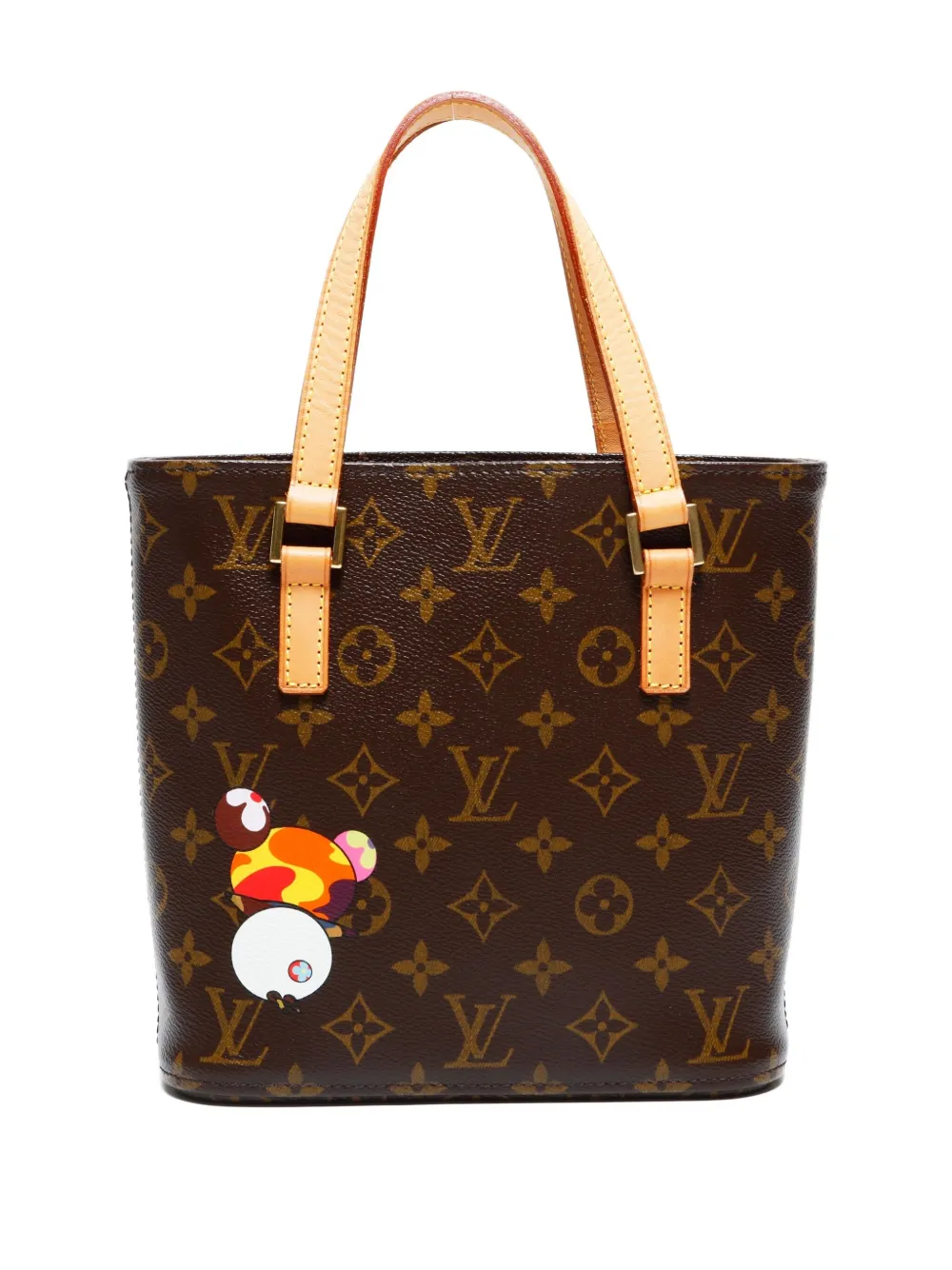 Pre-owned Louis Vuitton X Takashi Murakami 2004 Panda Vavin Pm Monogram Tote Bag In Brown