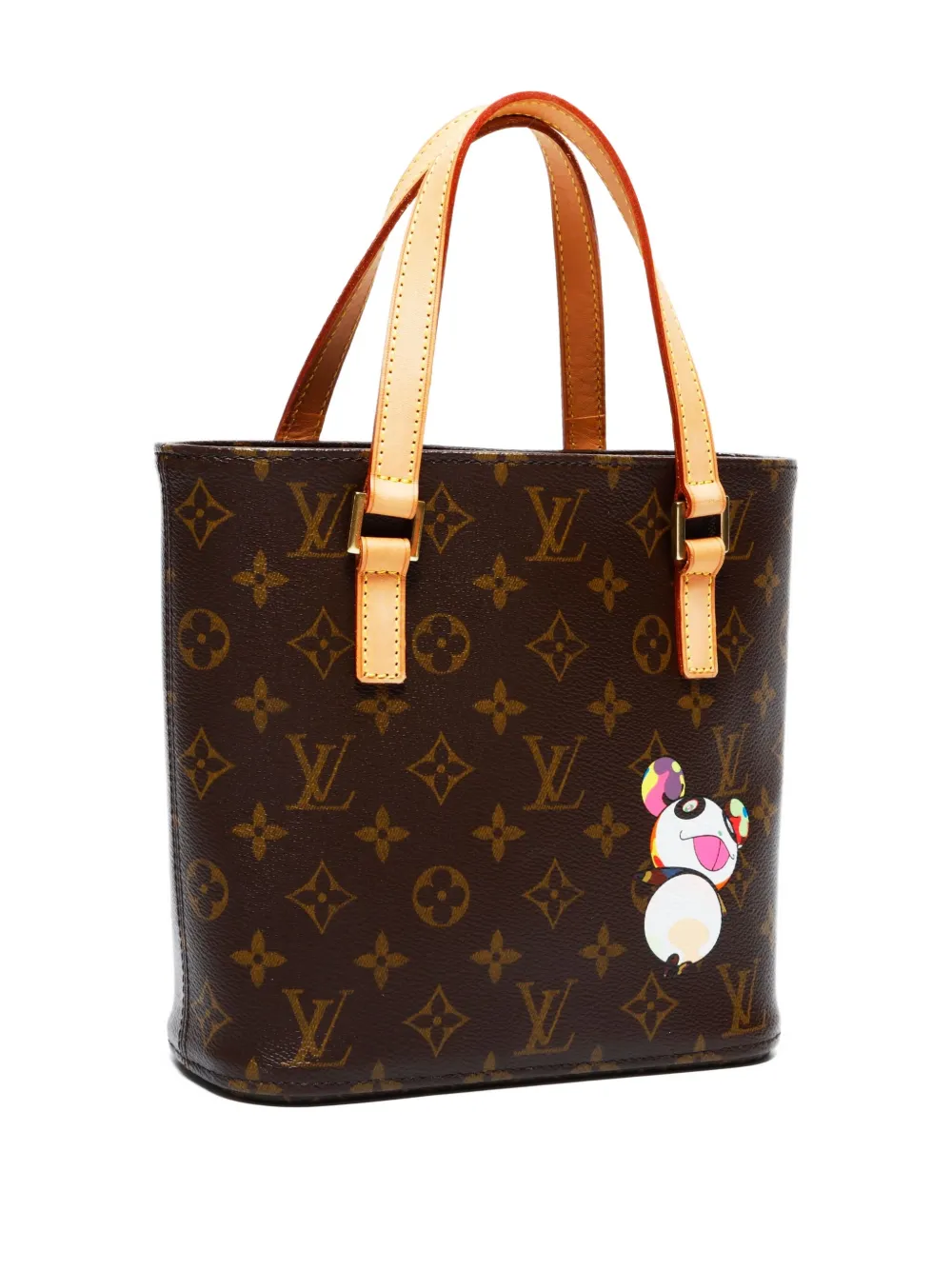 Pre-owned Louis Vuitton X Takashi Murakami 2004 Panda Vavin Pm Monogram Tote Bag In Brown