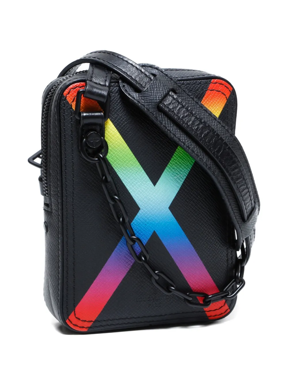 Pre-owned Louis Vuitton 2019 Taiga Danube Messenger Bag In Black