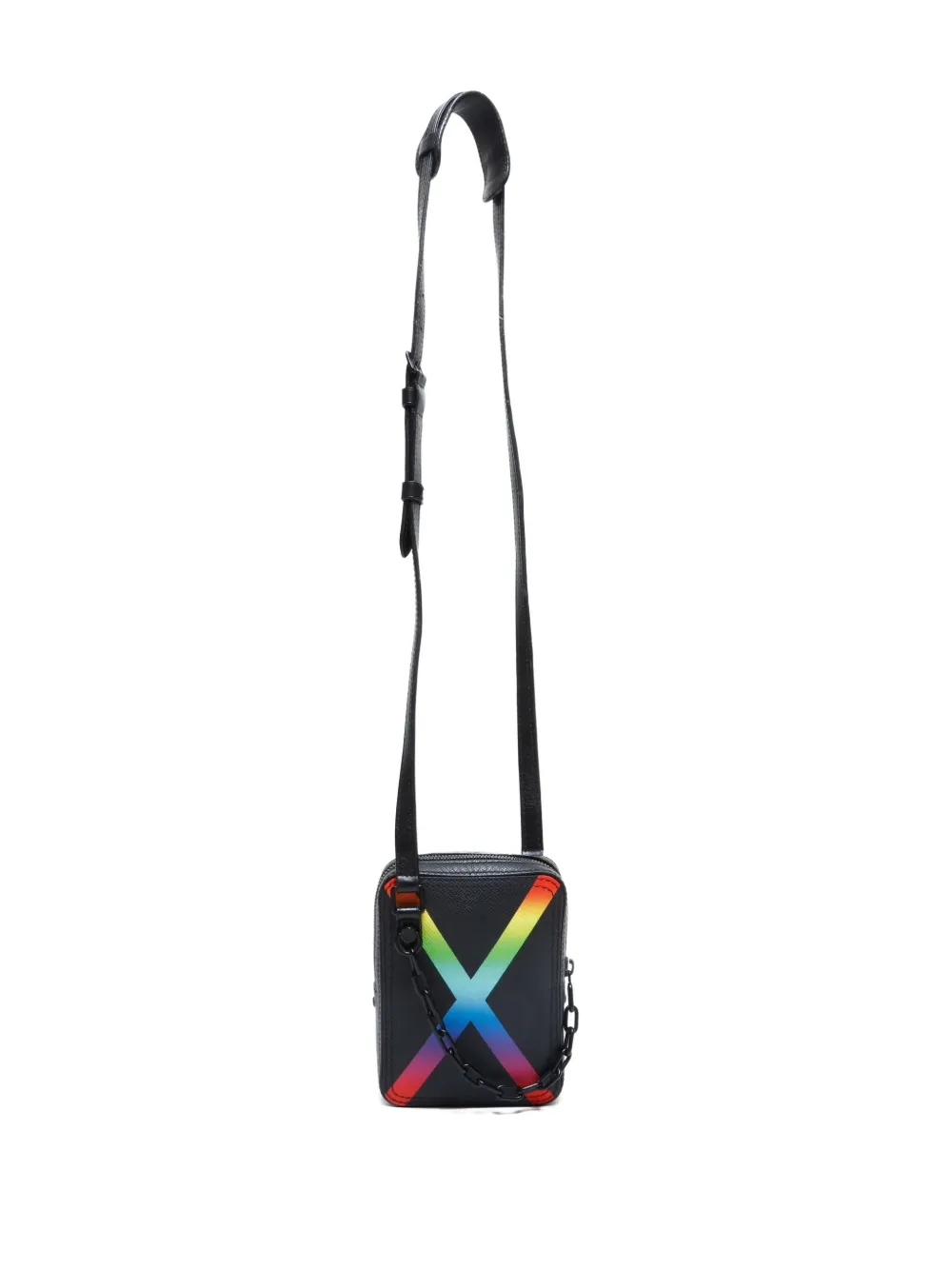 Pre-owned Louis Vuitton 2019 Taiga Danube Messenger Bag In Black
