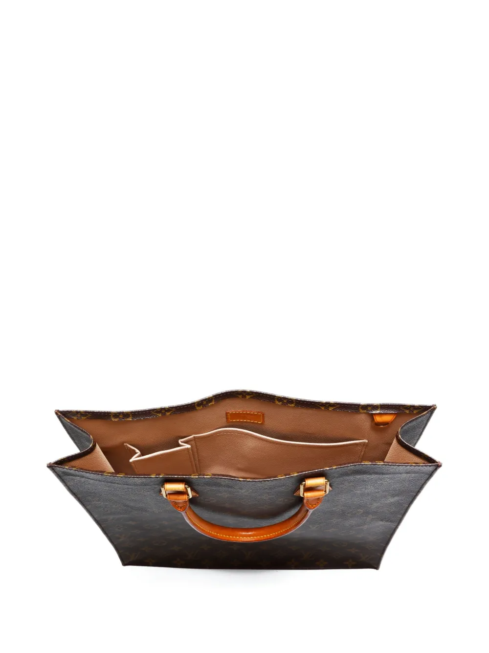 Pre-owned Louis Vuitton 2002 Sac Plat Monogram Handbag In Brown