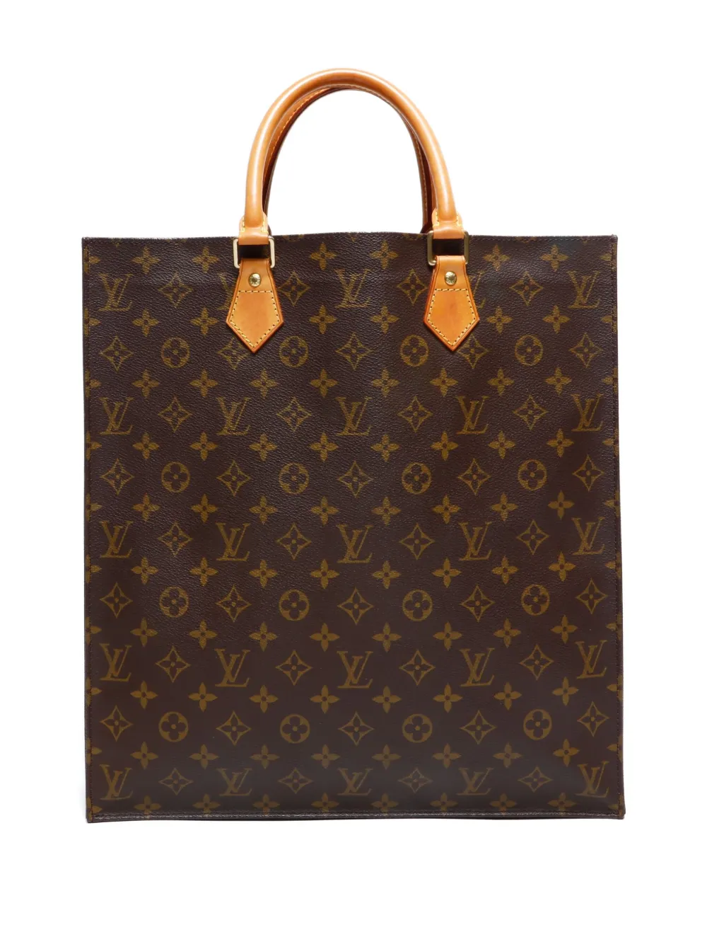 Pre-owned Louis Vuitton 2002 Sac Plat Monogram Handbag In Brown