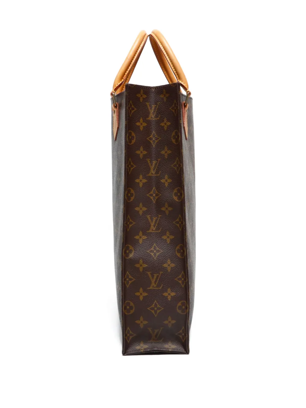 Pre-owned Louis Vuitton 2002 Sac Plat Monogram Handbag In Brown