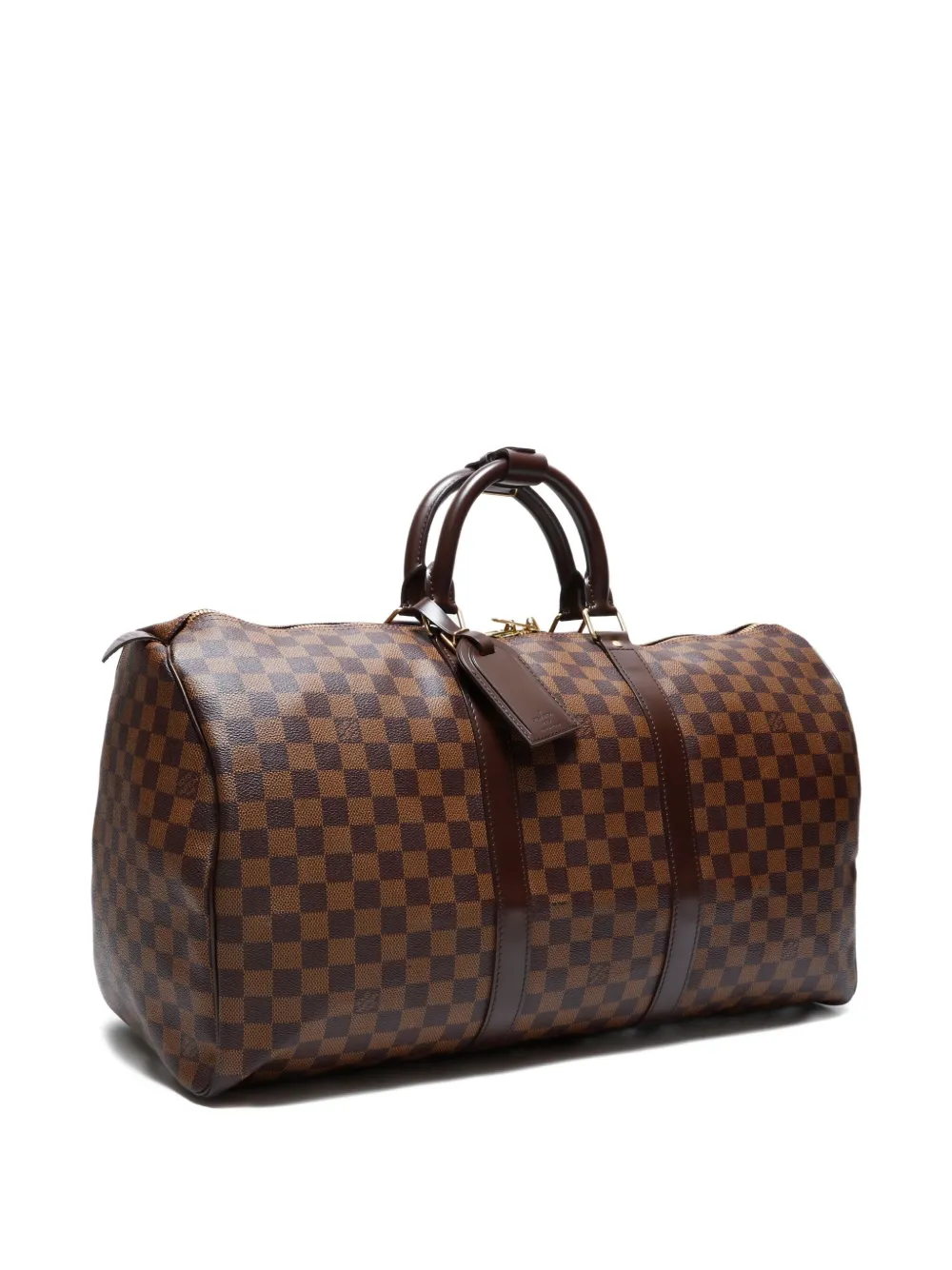 Pre-owned Louis Vuitton 2007 Damier Keepall Boston 50 Luggage In Brown
