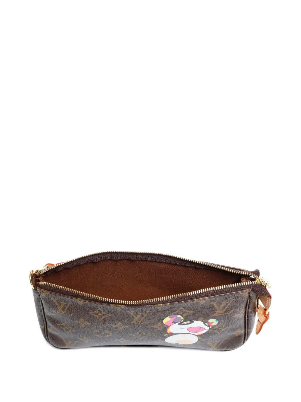 Pre-owned Louis Vuitton X Takashi Murakami 2004 Monogram Panda Pochette Accessoires Shoulder Bag In Brown