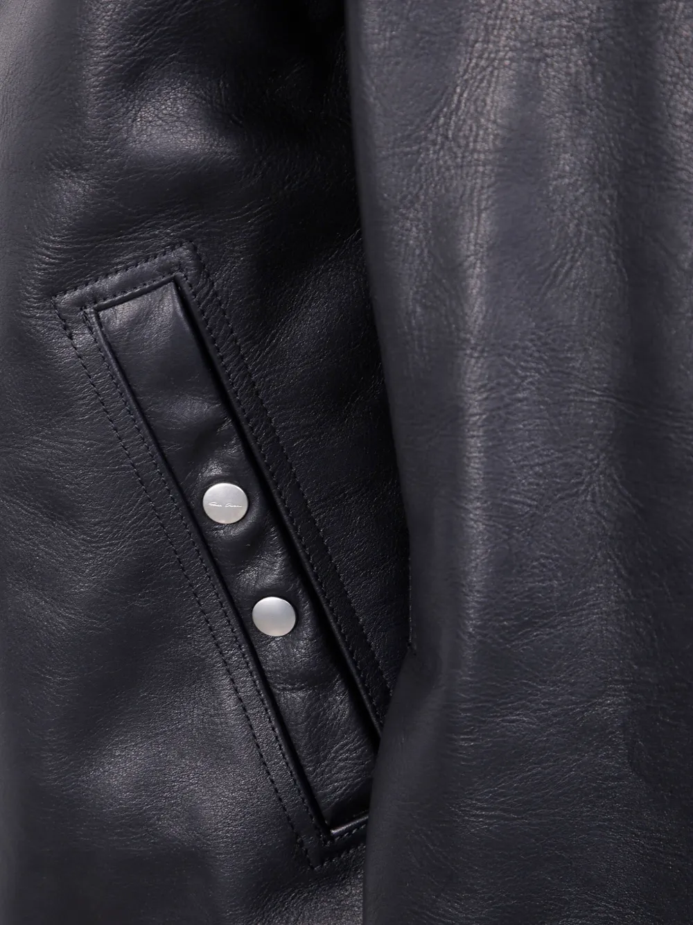 Rick Owens Casual High Collar Jacket With Snap Button Pockets In Black