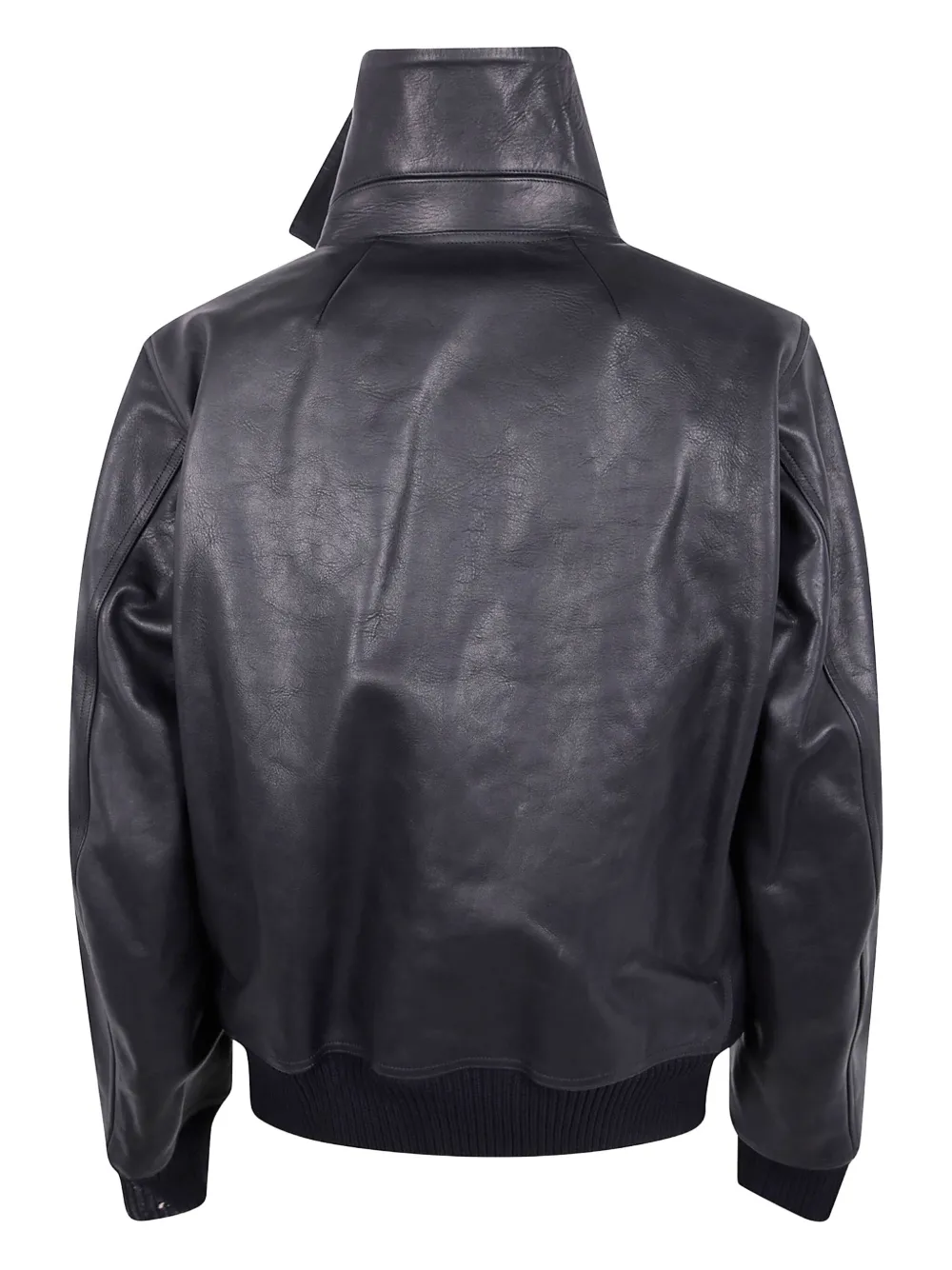 Rick Owens Casual High Collar Jacket With Snap Button Pockets In Black