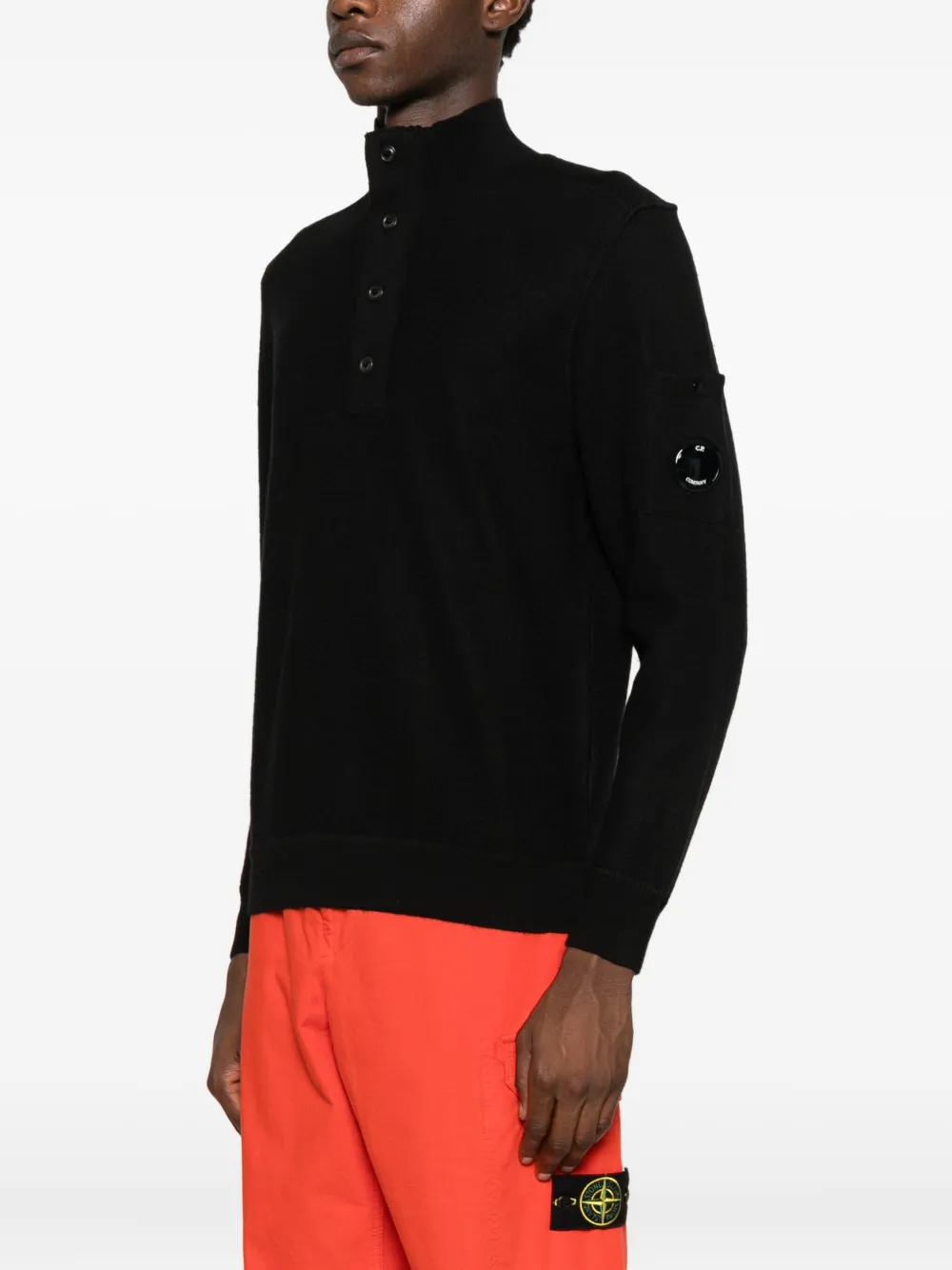 C.P. Company Poloshirt met logopatch Zwart