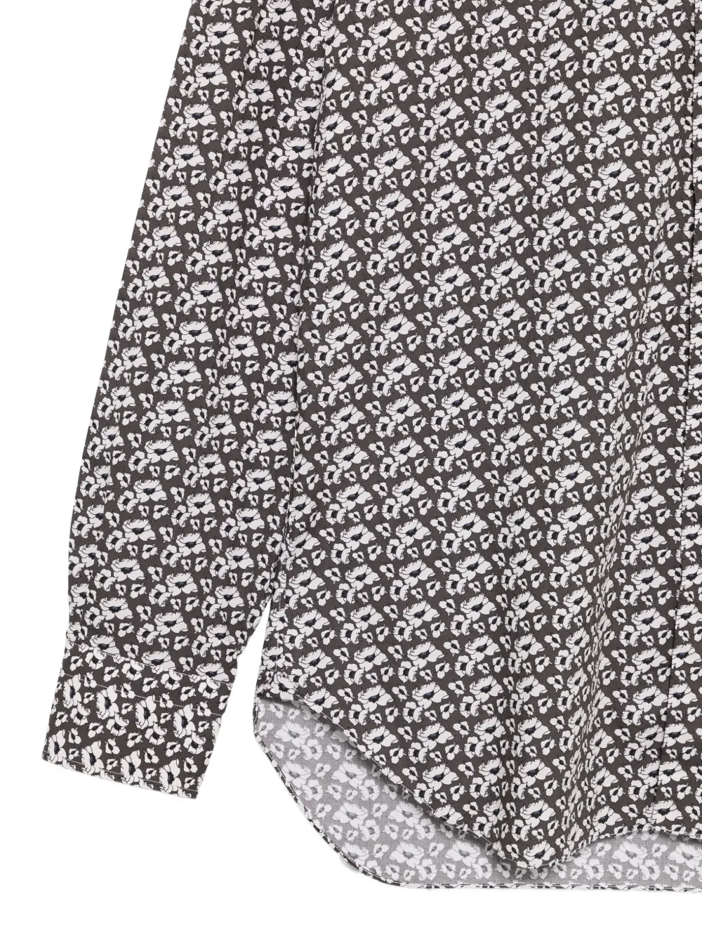 Barba Overhemd met bloemenprint Zwart