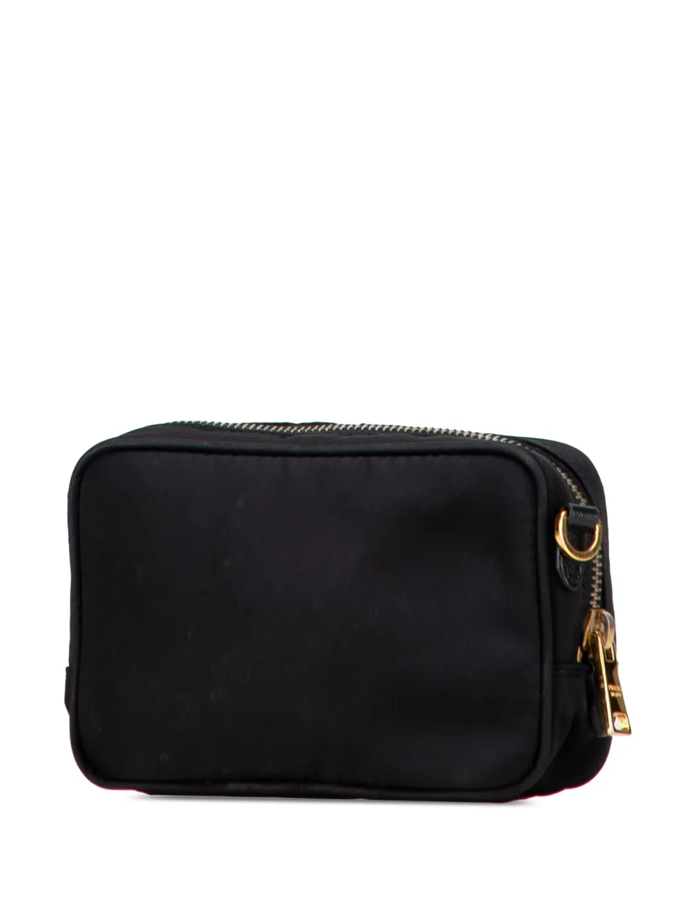 Pre-owned Prada 2013-2025 Tessuto Fiocco Bow Camera Bag Crossbody Bag In Black