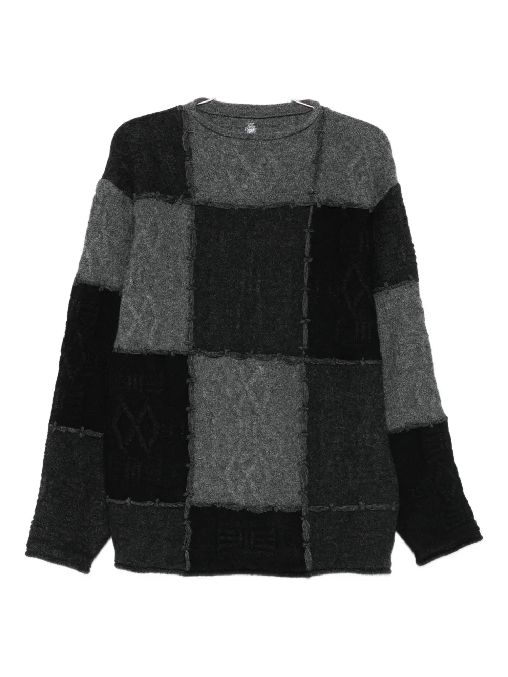 Ader Error patchwork crew-neck sweater | Grey | Image 1
