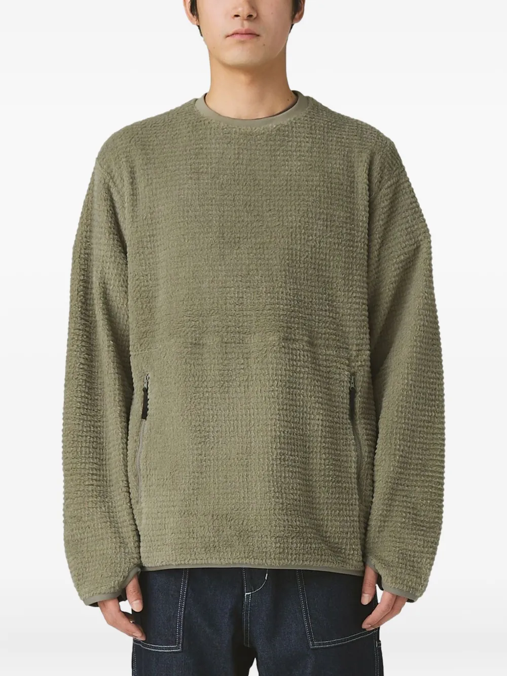 Snow Peak Zip-pocket Sweatshirt In Green