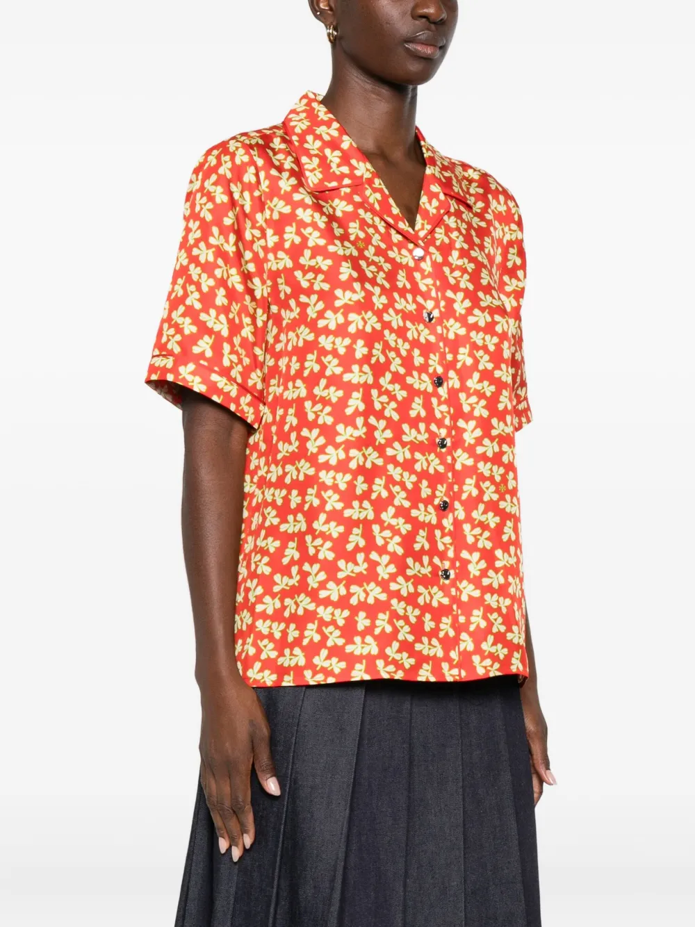 Tory Burch Zijden blouse met bloemenprint 0525 RED