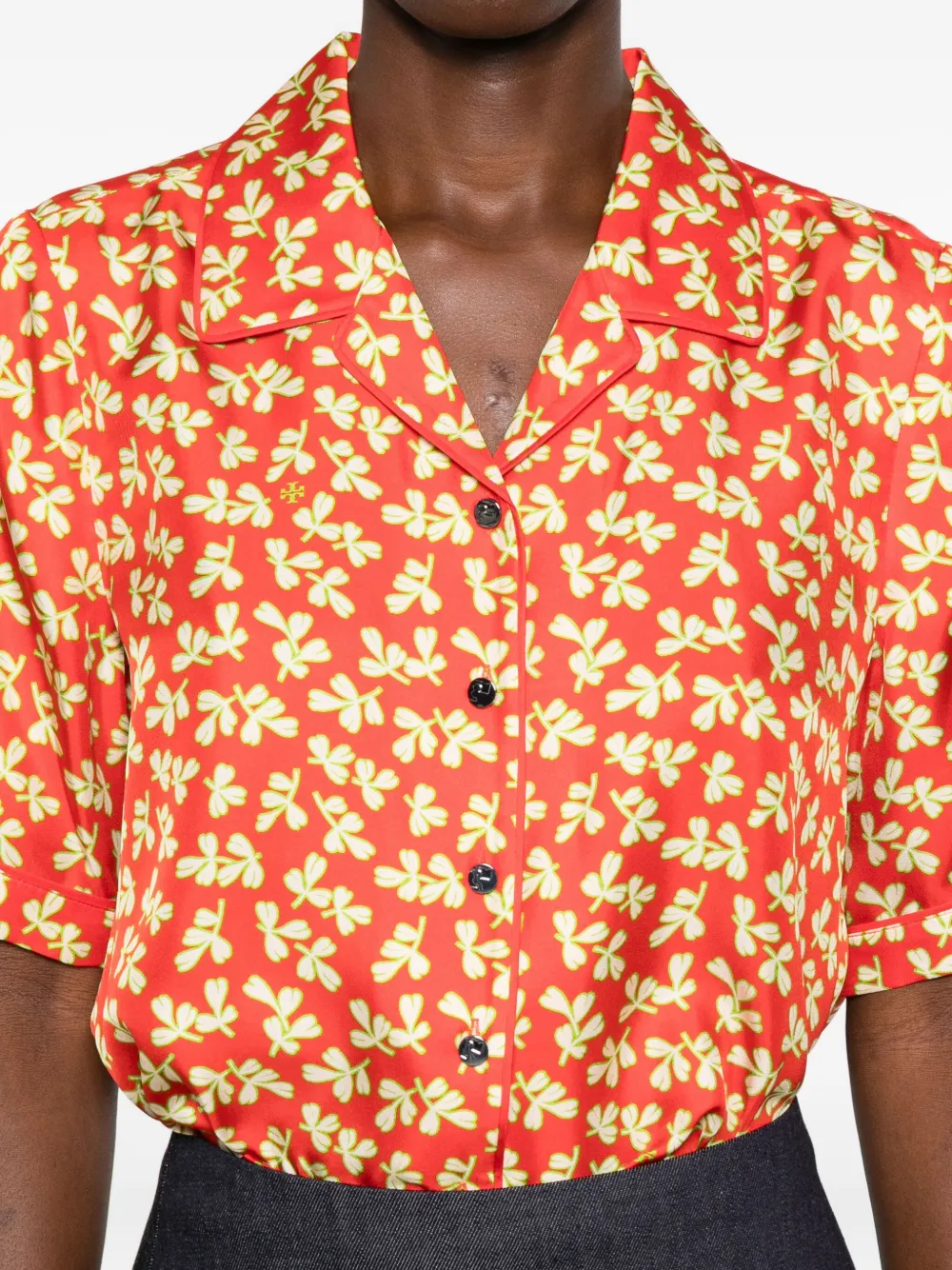 Tory Burch Zijden blouse met bloemenprint 0525 RED