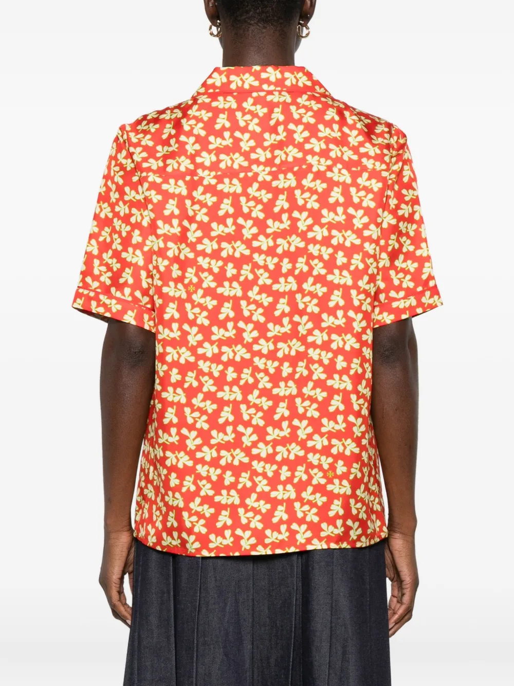 Tory Burch Zijden blouse met bloemenprint 0525 RED