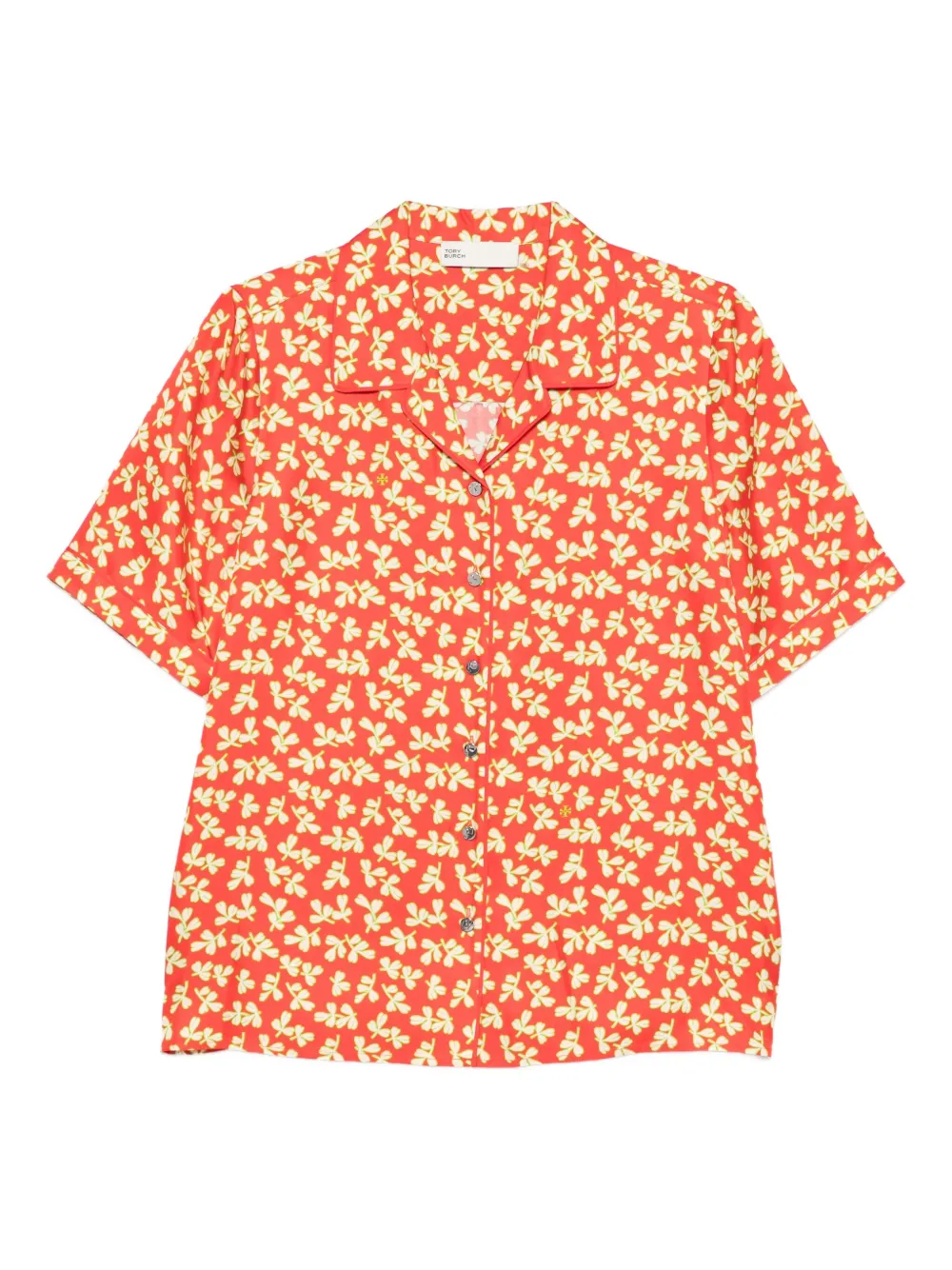 Tory Burch フローラル シルクシャツ - 0525 RED Tory Burch フローラル シルクシャツ - 0525 RED