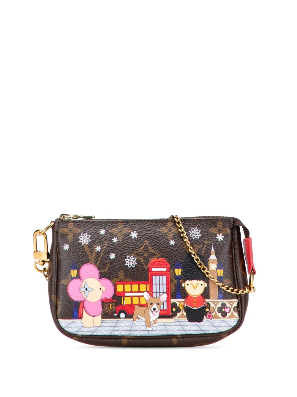 Pre-owned Louis Vuitton 2021 Monogram Vivienne In London Mini Pochette Accessoires Handbag In Brown