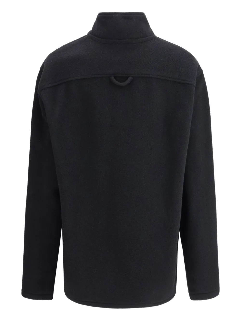 Rier Half-zip Pile Athletic Jacket In Black