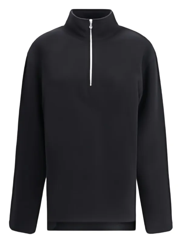 Rier Half-zip Pile Athletic Jacket in Black