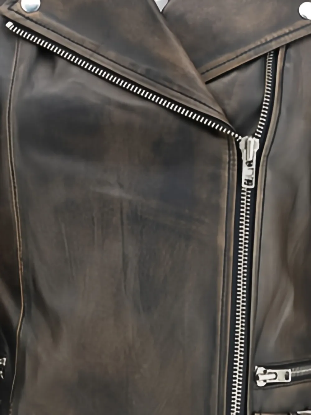 Sword 6.6.44 Cropped Leather Biker Jacket In Black