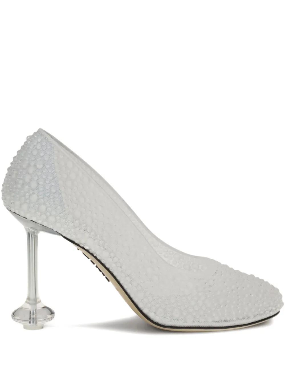 LOEWE 90mm strass toy pump - Bianco