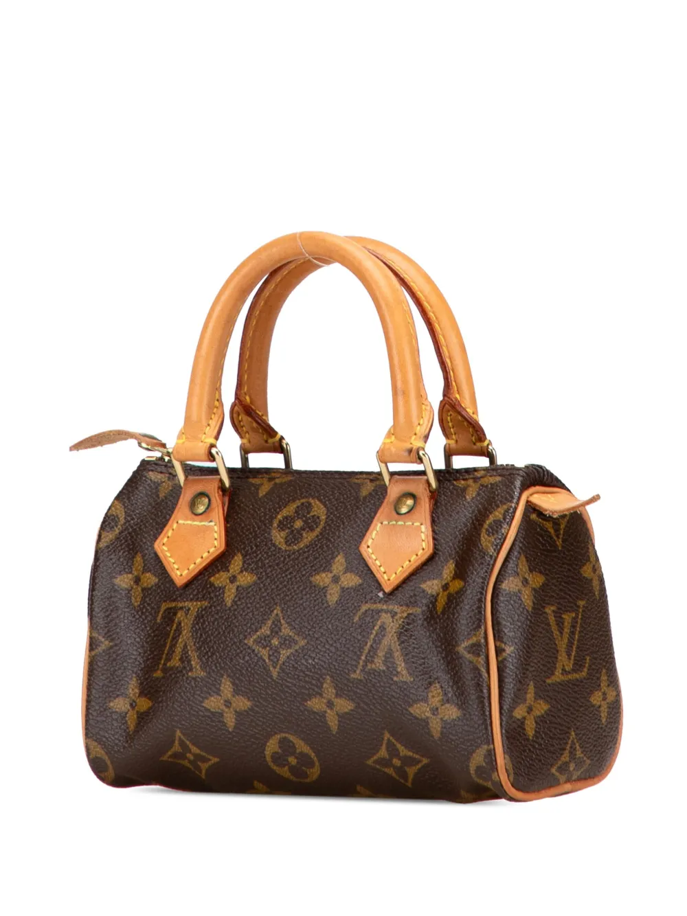 Pre-owned Louis Vuitton 1997 Monogram Mini Speedy Hl Satchel In Brown