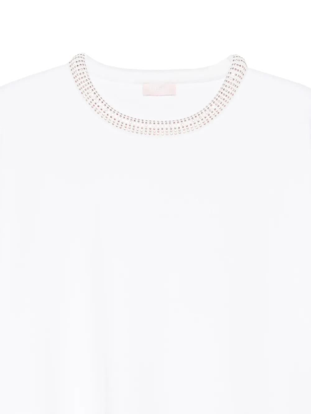 LIU JO Verfraaide top met ronde hals Wit