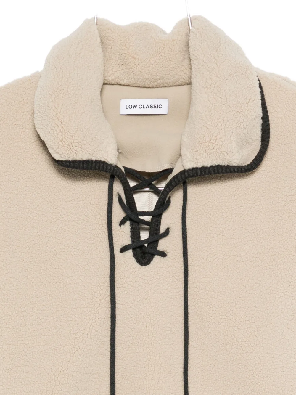 Low Classic Lace-up Fleece Sweatshirt In Neutral