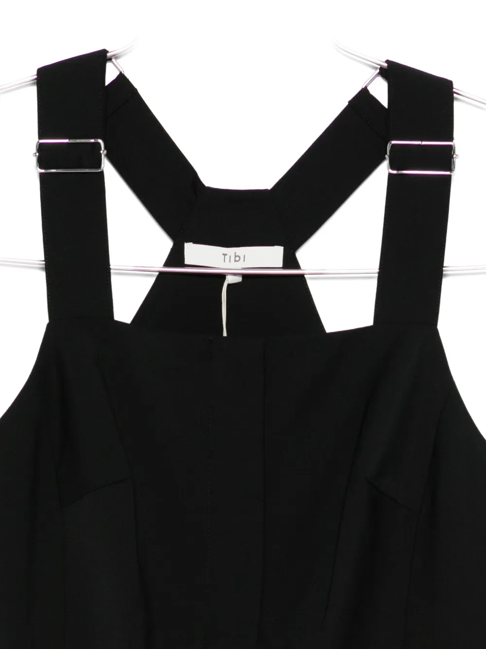 Tibi Recycled Tropical Wool Overall Top In Black In Black