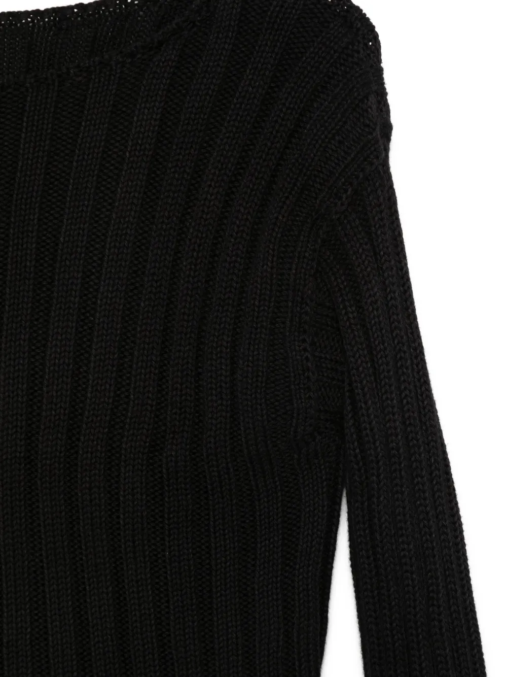 Baserange Macau geribbelde trui Zwart