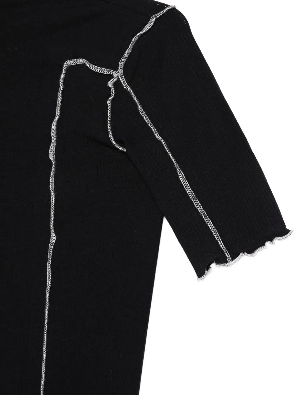 Baserange Geribbelde top met naad Blauw