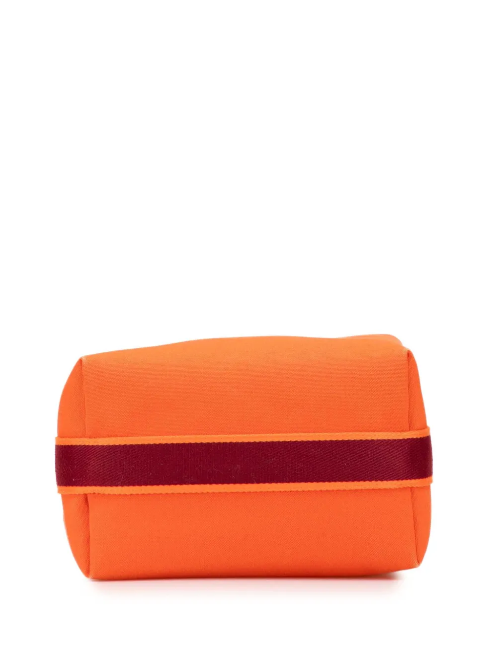 Pre-owned Hermes 2021-2025 Large Toile Bride A Brac Vanity Bag In Orange