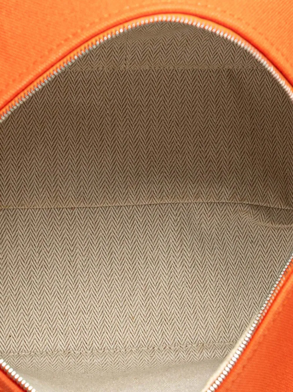 Pre-owned Hermes 2021-2025 Large Toile Bride A Brac Vanity Bag In Orange