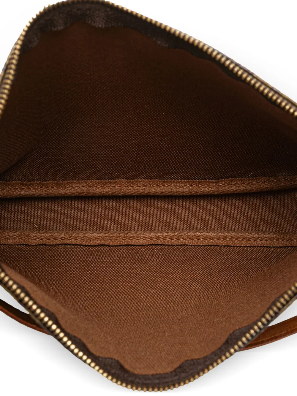 Pre-owned Louis Vuitton 2001 Monogram Pochette Accessoires Shoulder Bag In Brown