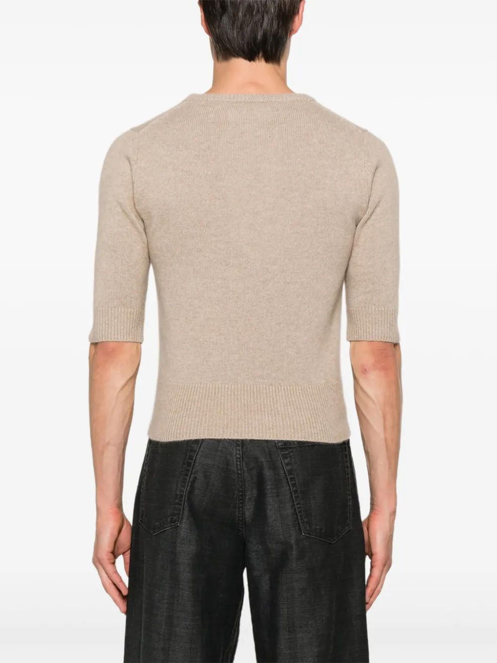 extreme cashmere Gebreide trui met korte mouwen Bruin