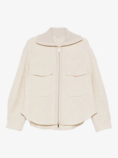 Moncler bouclé zip-up jacket