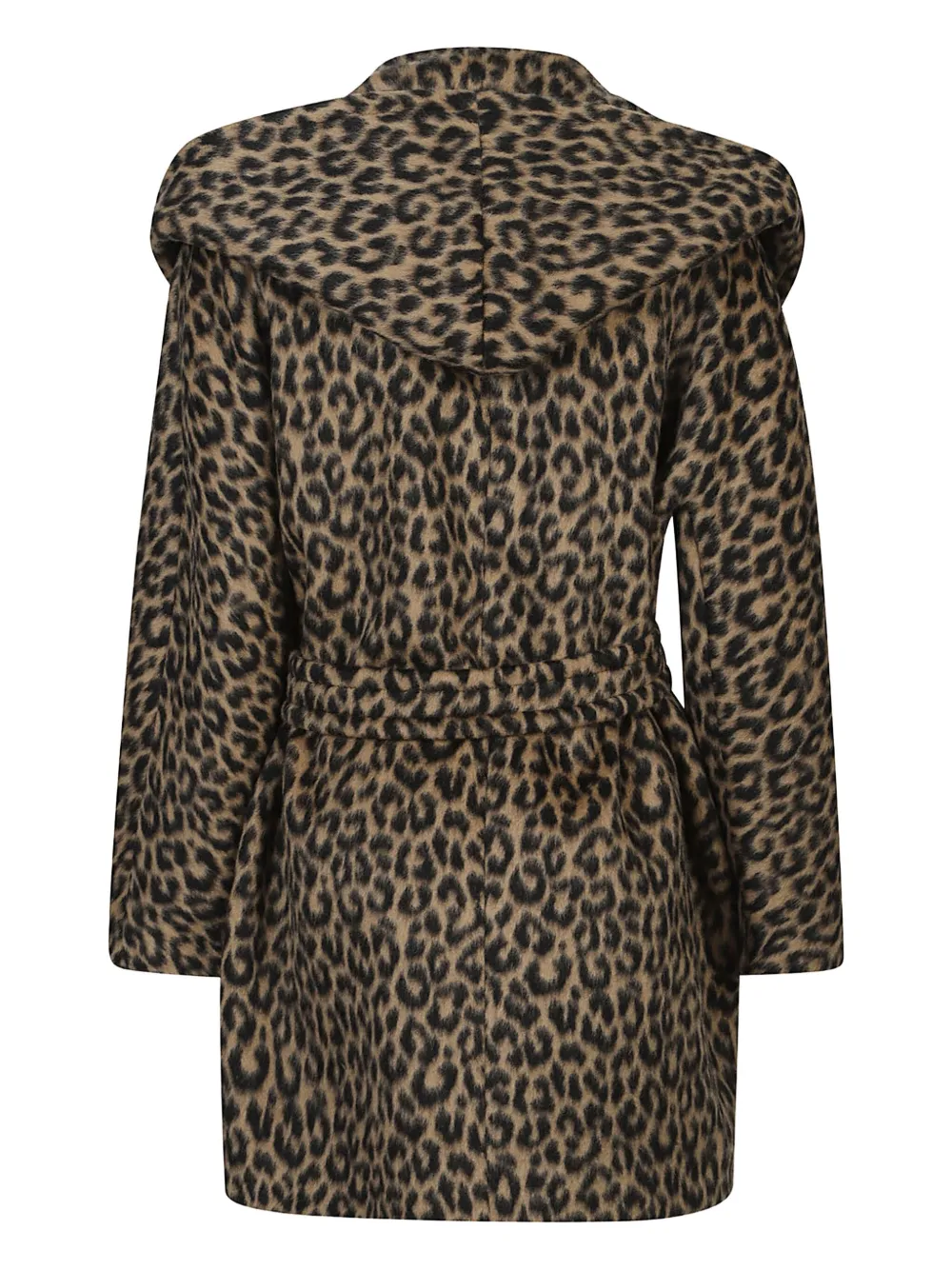 Tagliatore hooded animal-print coat - Zwart