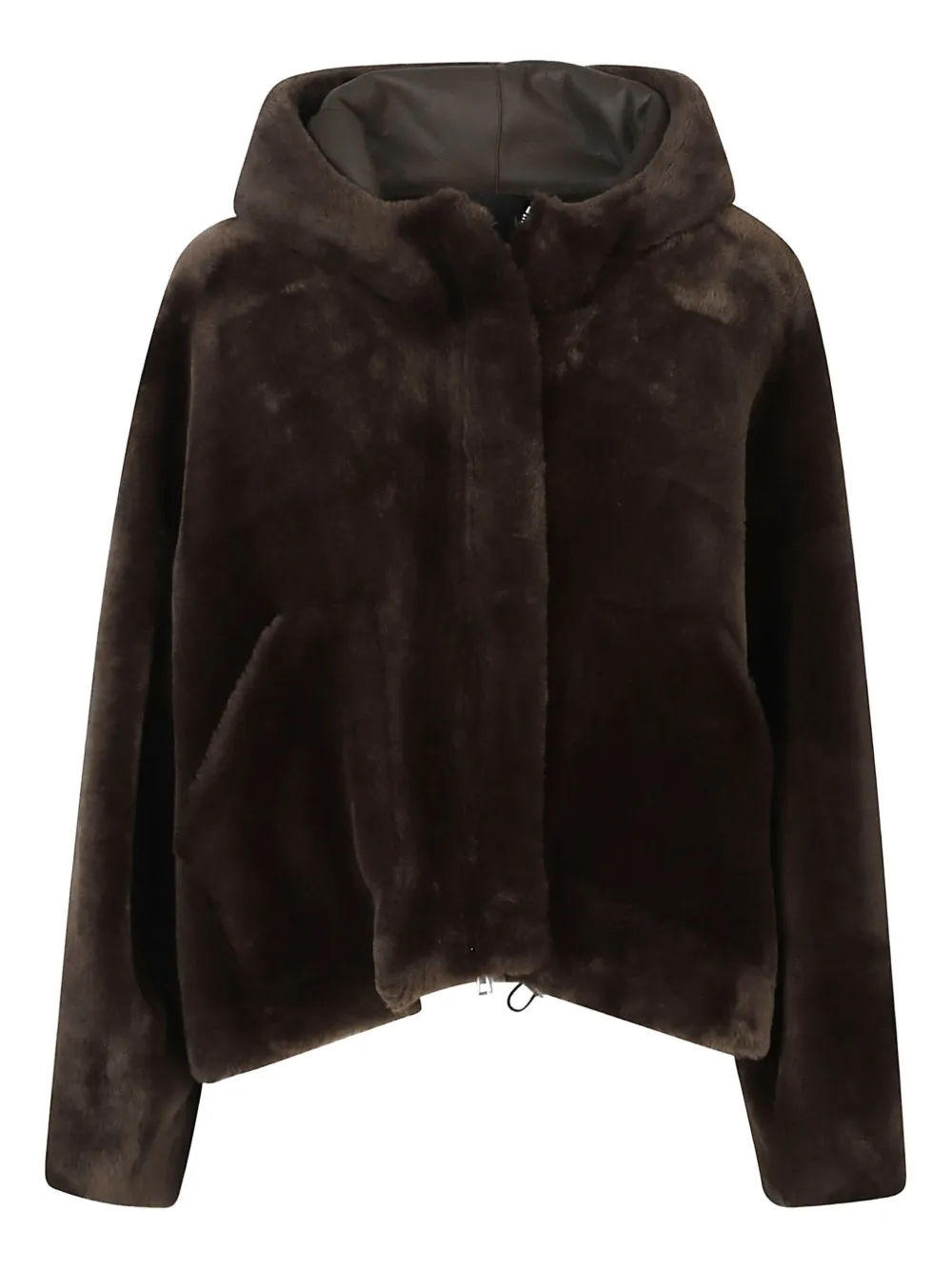 Blancha Straight Merino Bomber Jacket In Brown