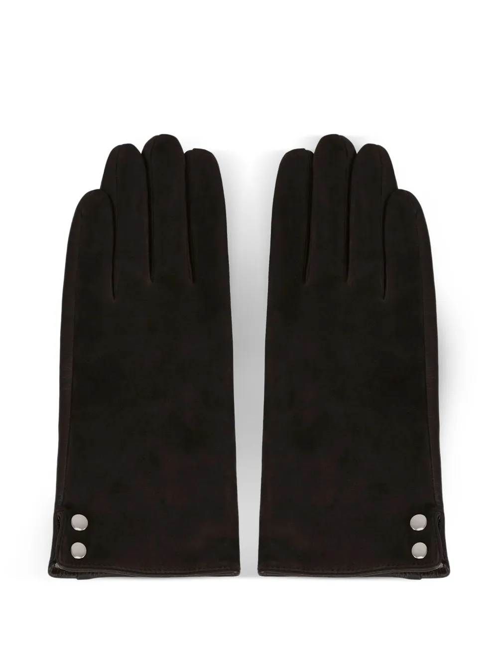 Potamy Button Suede Gloves In Brown