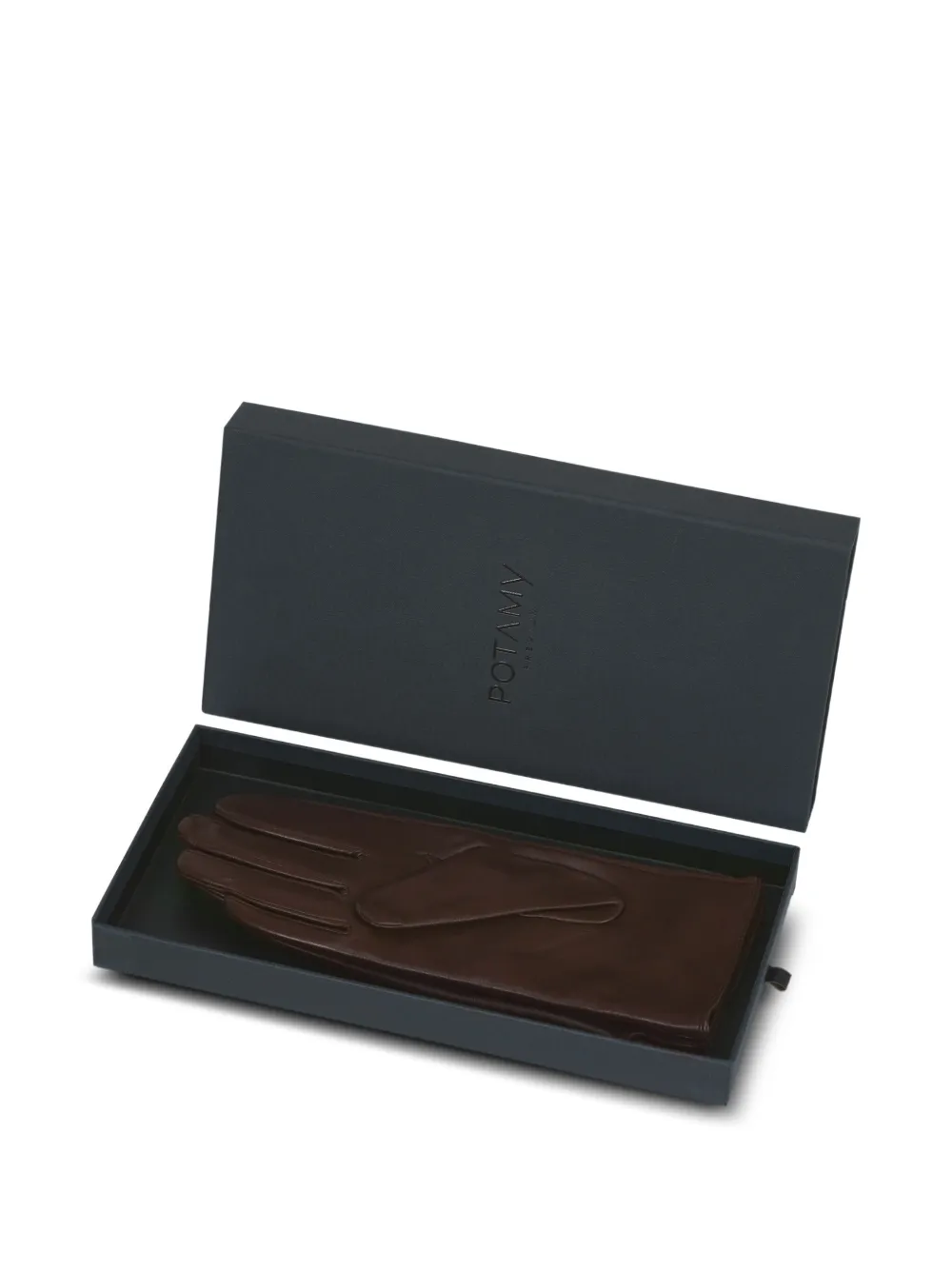 Potamy Horsebit Leather Gloves In Burgundy