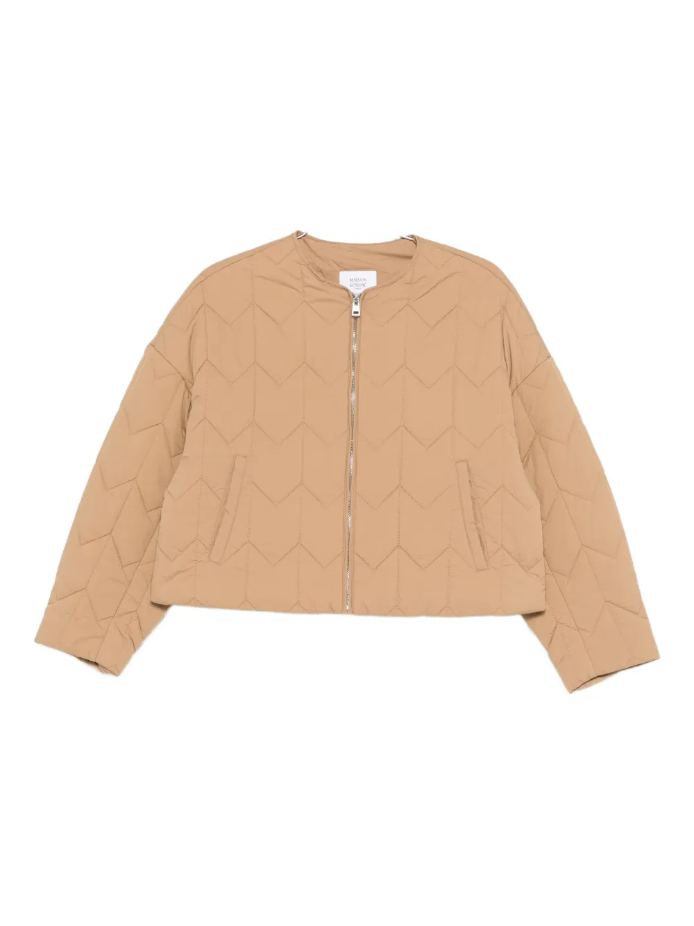 Maison Kitsuné Quilted Jacket Clothing In Nude