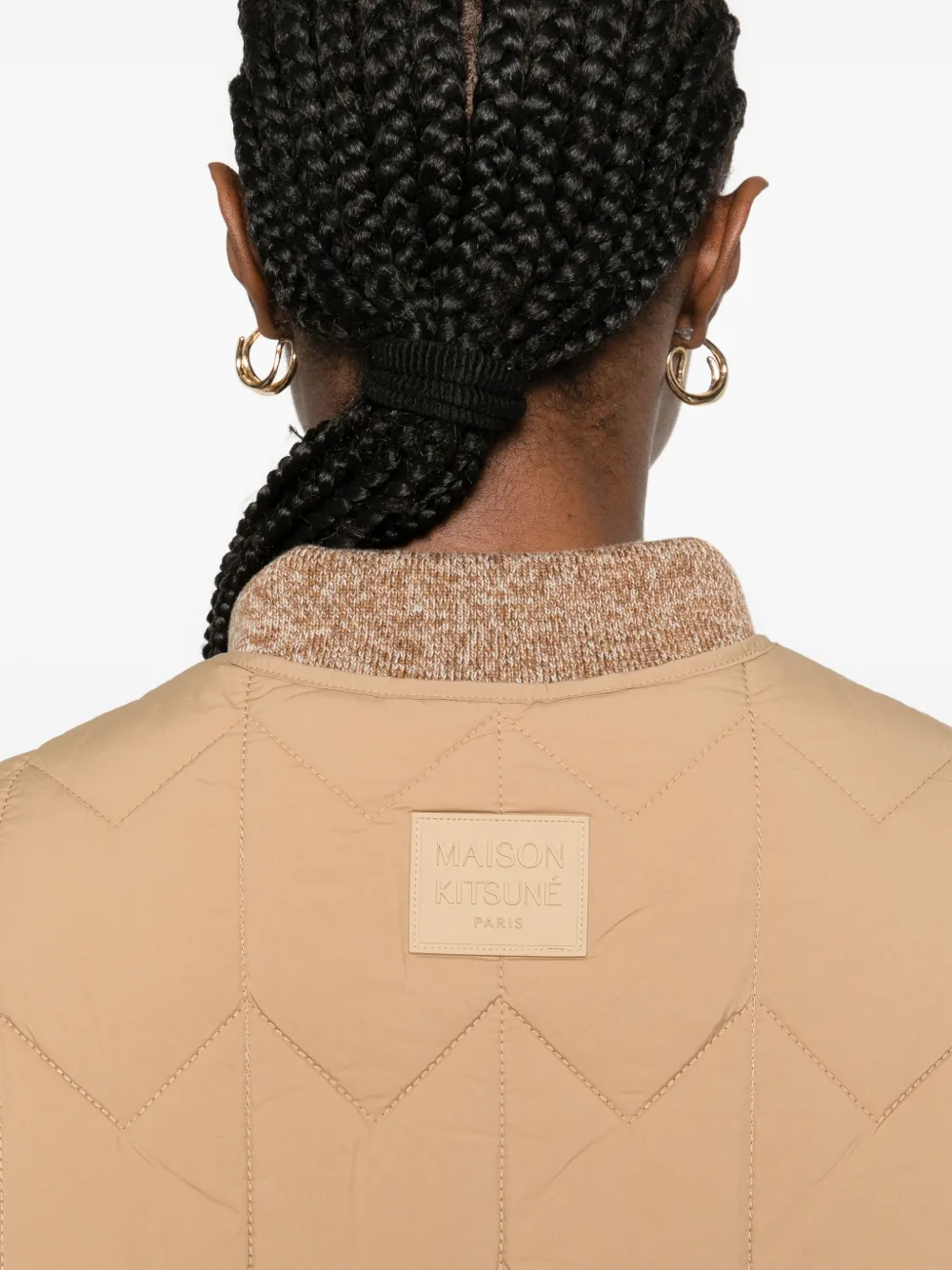 Maison Kitsuné Quilted Jacket Clothing In Nude