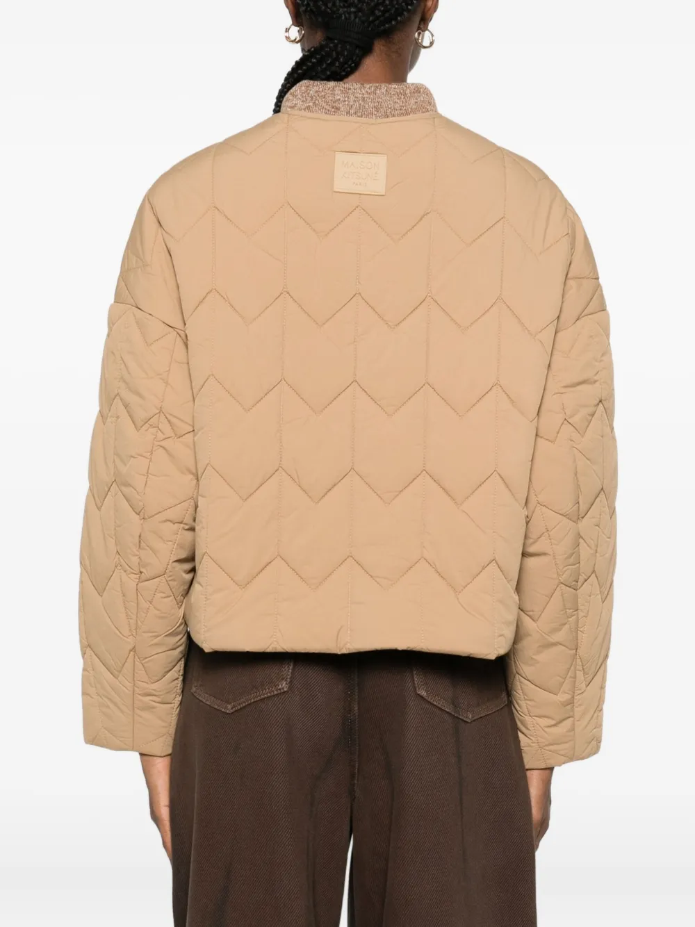 Maison Kitsuné Quilted Jacket Clothing In Nude