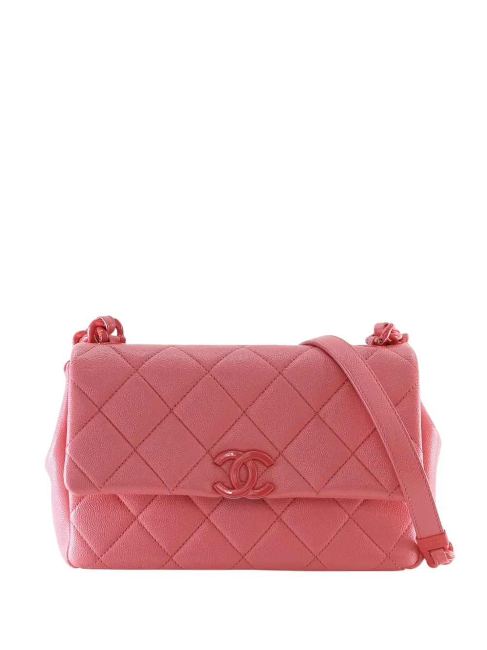 Pre-owned Chanel 2021 Medium Caviar My Everything Flap Crossbody Bag In Pink